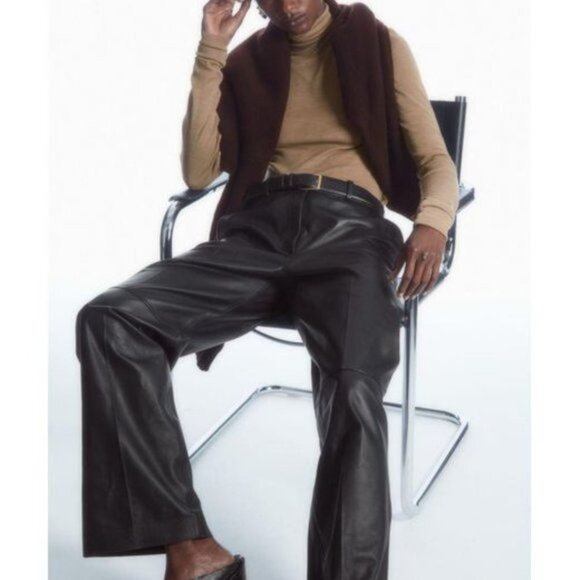 COS Brown Tan Wool Jersey Knit Turtleneck Sweater - Picture 1 of 8